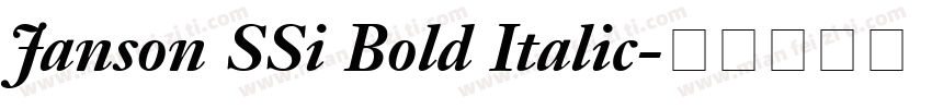 Janson SSi Bold Italic字体转换